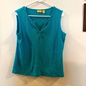 Women’s Tank Top, Bluegreen, Ribbed, North Crest Classic, Size Large (14/16)